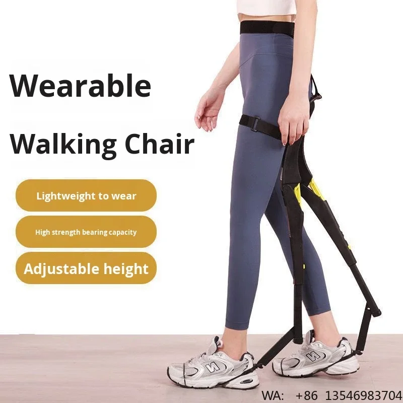 Exoskeleton Wearable Sports Chair Fishing Folding Stool Outdoor Portable Travel Multifunctional Seat Plastic Blue/Black - view 5