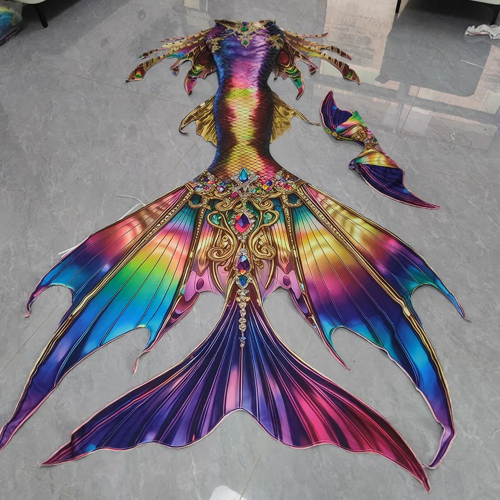 

Hot Selling Colorful Mermaid Tail Customized Aquarium Adult And Children'S Diving Swimsuits Mermaid Flippers Photo Shoot
