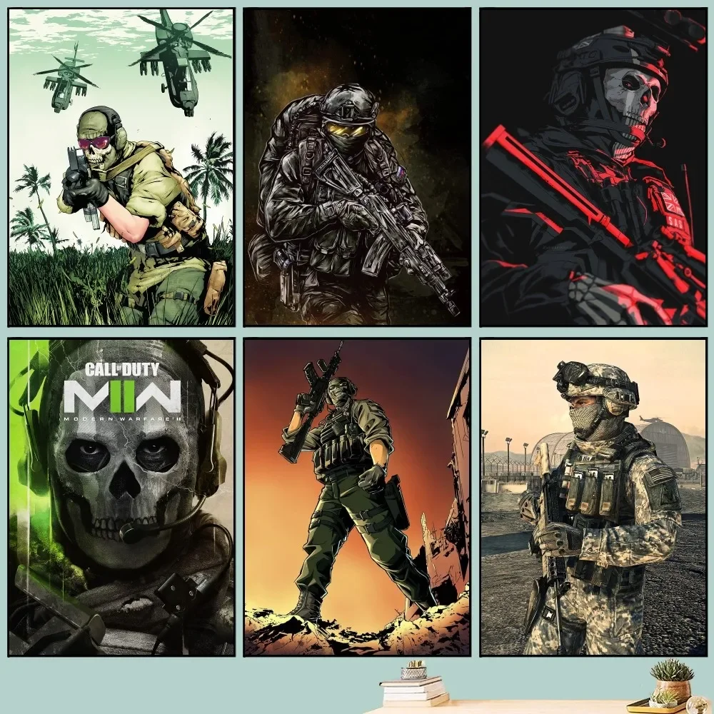 Vintage Call of Duty Modern Warfare  Poster  DIY Wall Art Painting for Study Room Small Size Movie Poster Stickers  Home Decor