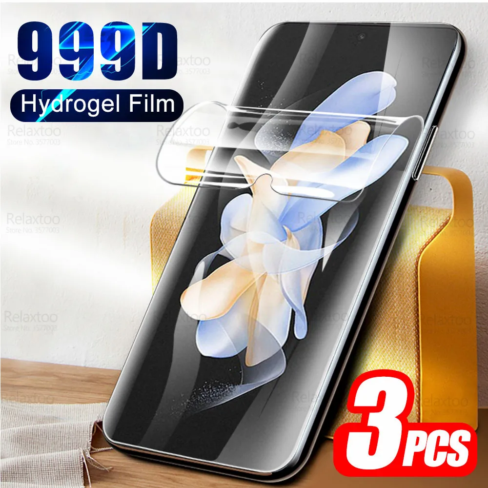 3Pcs Hydrogel Film For Samsung Galaxy Z Flip 4 Flip4 5G ZFlip 3 5 Flip3 Flip5 ZFlip4 ZFlip3 ZFlip5 HD Screen Protector Not Glass