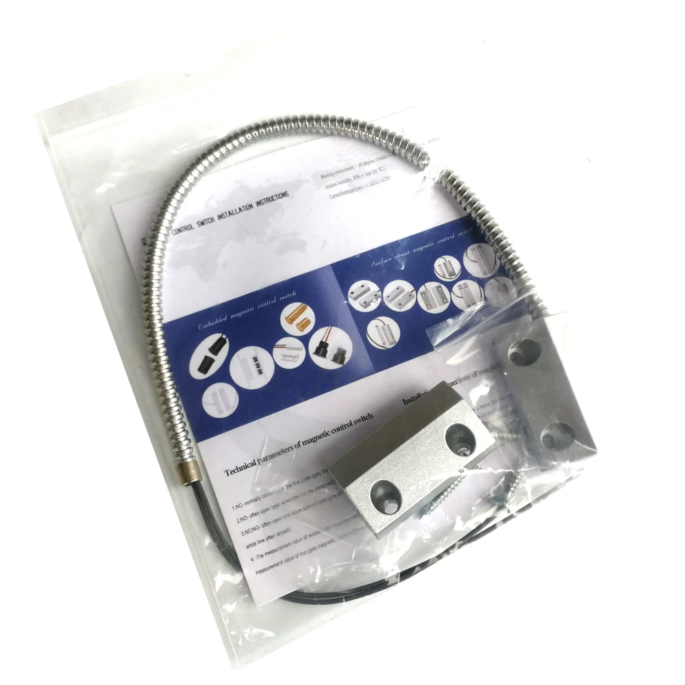 

NC NO Проводной металлический магнитный контактный геркон для двери роликовых жалюзи с чехлом для трубки