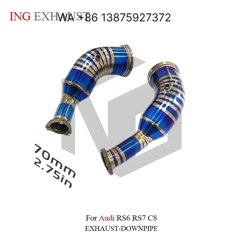 Wmwmnu for RS7 Exhaust Titanium Pipe Downpipe Straight Pipe for RS6 RS7 C8 High Quality Auto Performance Parts