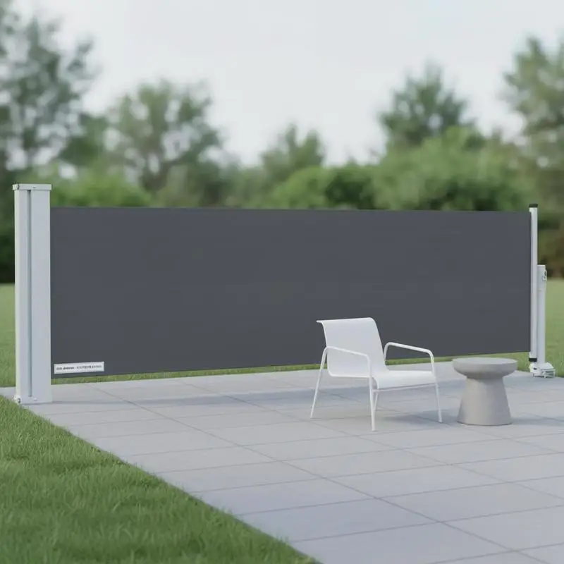 Auvent latéral extensible 100 x 300 cm, fabriqué en polyester 100% et structure en acier résistant, imperméable et anti-vent, écran de protection solaire et d'intimité pour balcon, terrasse et jardin