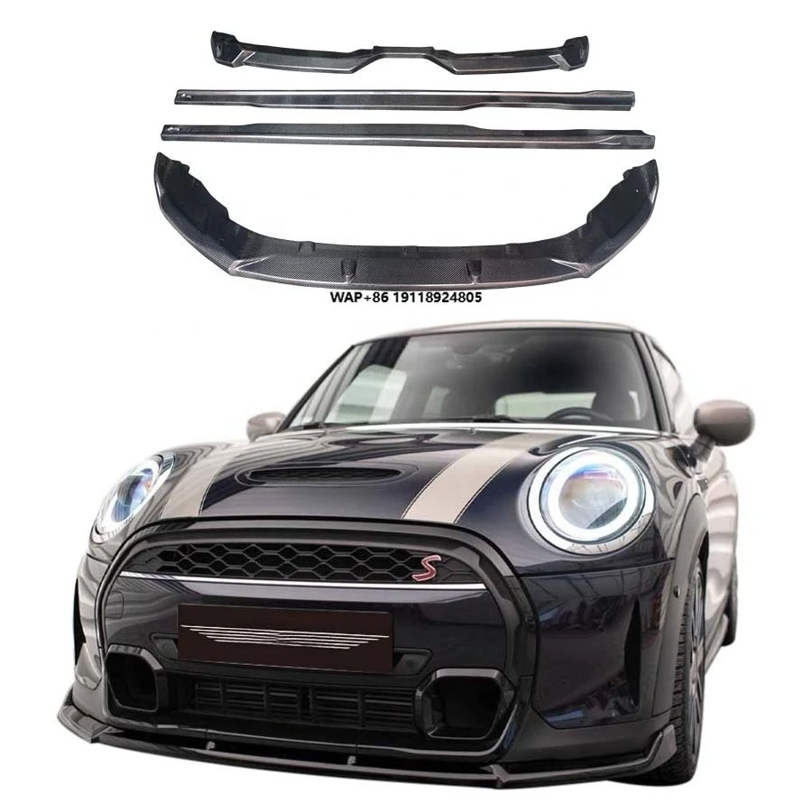 

Mini Cooper S F56 Body Kits Carbon Fiber Front Lip with Rear Diffuser Side Skirts Splitter New Condition Bumper Exhaust Cut-Outs