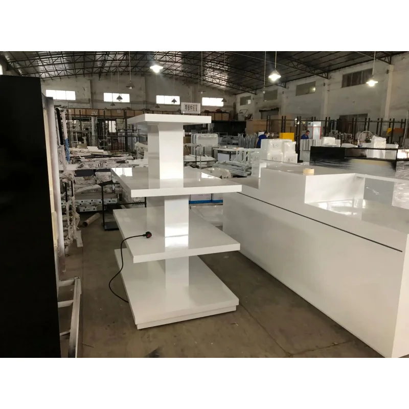 custom.Factory Customized Double-Sided Metallic Light Duty Flowing Table Handbag Display Rack Clothing Boutique Counter