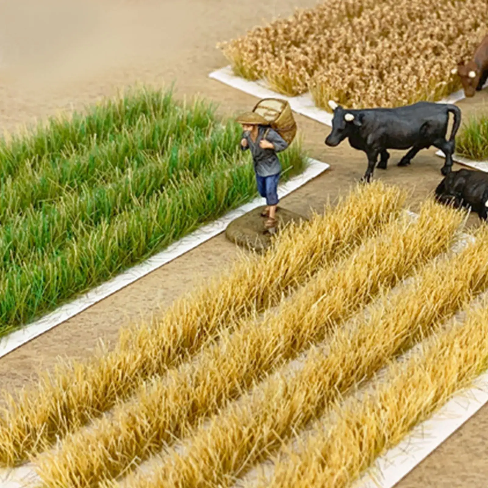 1Set Static Plastic Grass Strip Simulation Wheat Landscape Decor Miniature Sand Table Artificial Grass for 187 Scale Diorama view 6