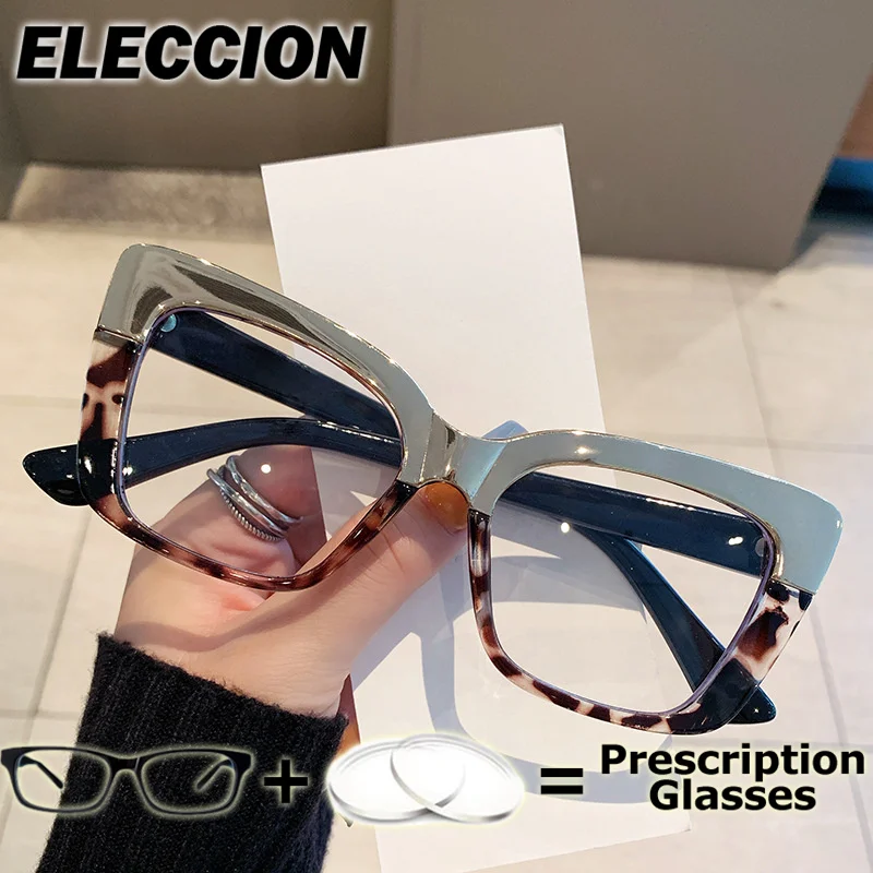 

ELECCION Prescription Glasses Anti Blue Ray Computer Eyewear Glasses Frame Myopia Glasses Women Ultra Light TR90 Eyeglasses