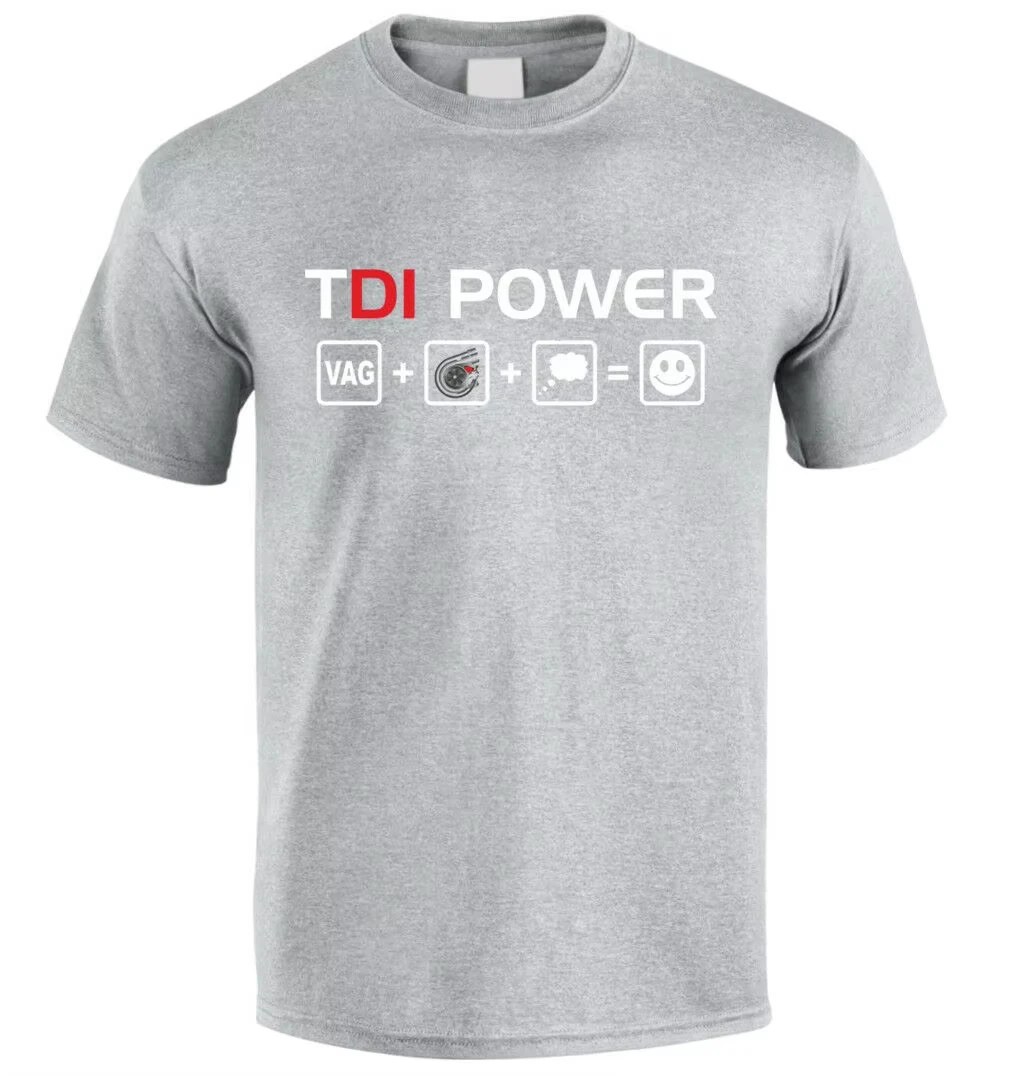 2026 Tdi Power Vag+Turbocharger Fun Fan Neutral T-shirt Cool Short Sleeve Christmas Gift Car Fans T-shirt