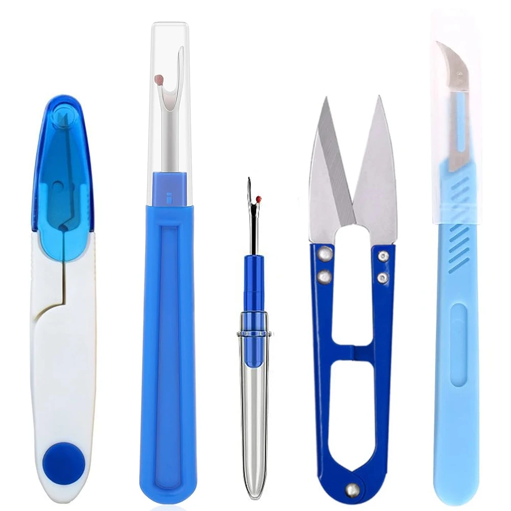 5PCS Sewing Tools Kits Seam Ripper Sets and  U Shape Thread Snips Scissors Embroidery Remover Handy Stitch Ripper Sewing Craft