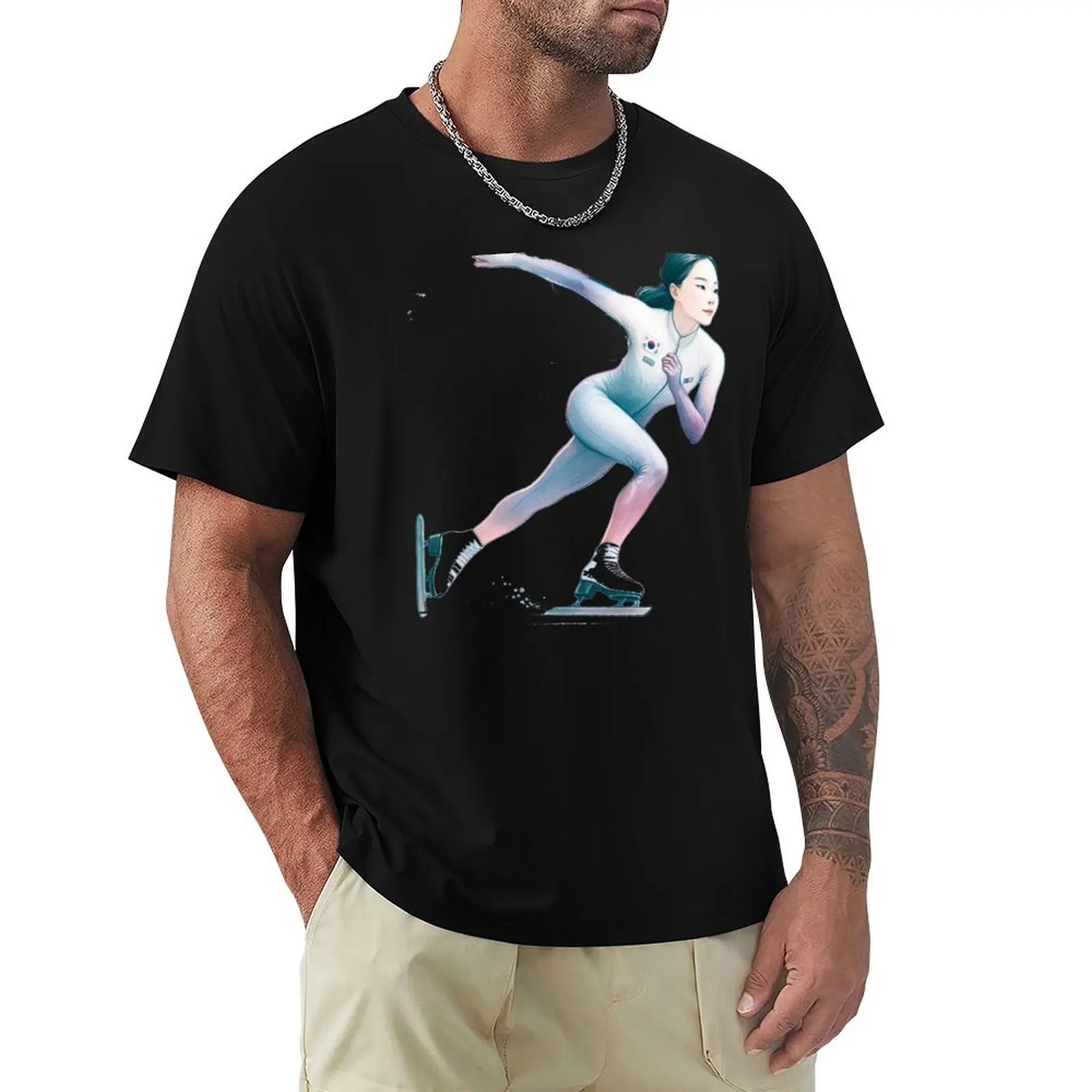 Korean Female Speed Skater World Record Holder, T-Shirt anime clothes anime stuff man clothes mens graphic tshirts