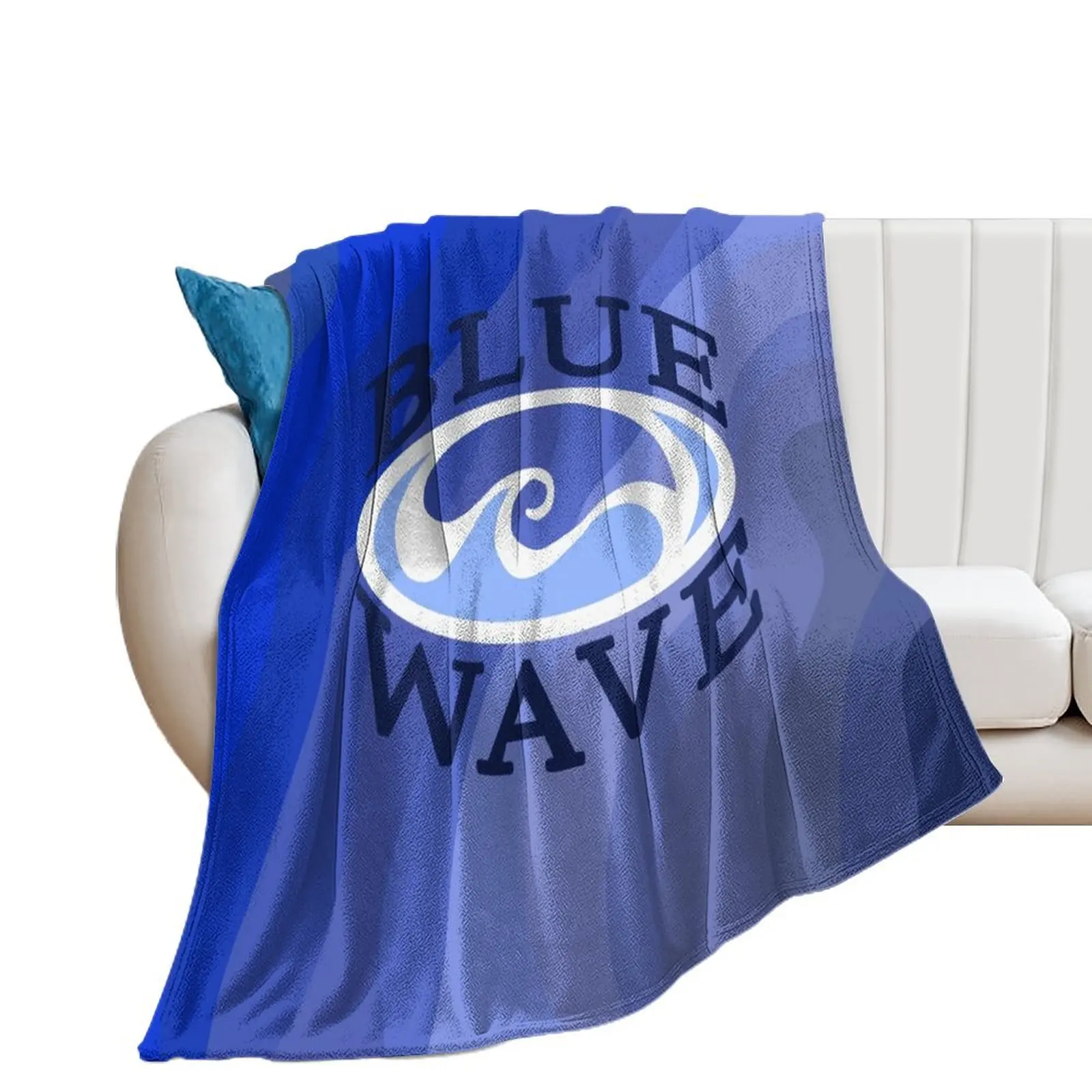 Geneseo Swim & Dive Blue Wave Throw Blanket warm winter Decoratives Furry Blankets