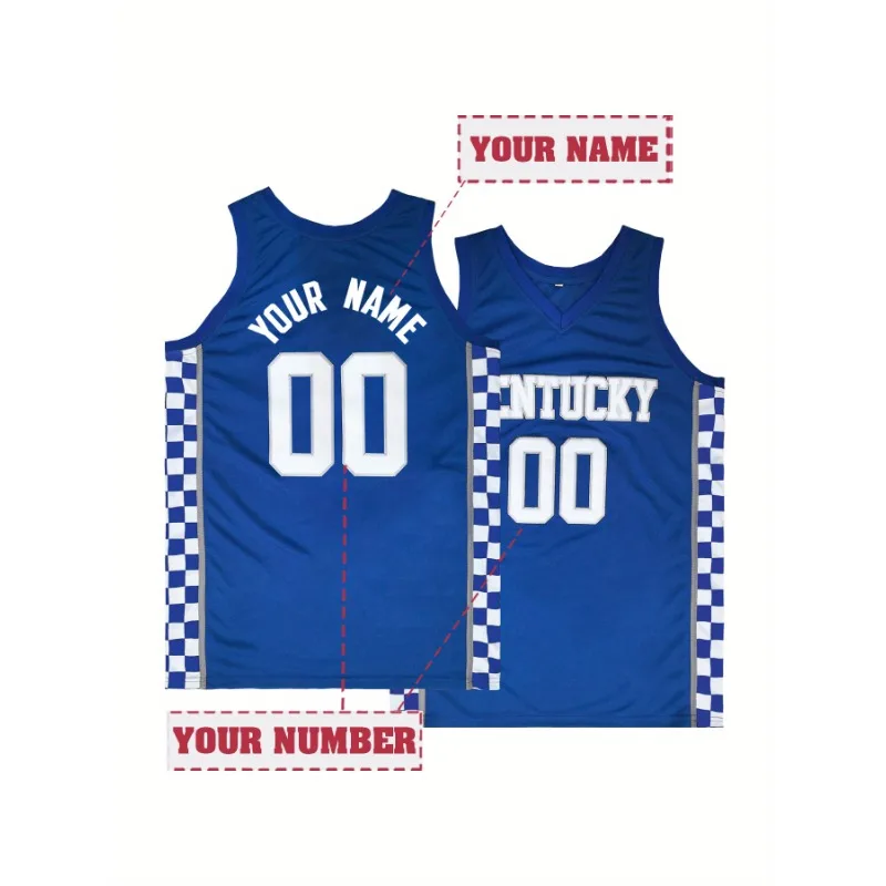 

Personalized Basketball Jersey Breathable Sleeveless Shirt Embroidered Patterns DIY Name and Number Men's Tank Top Gym T-Shits