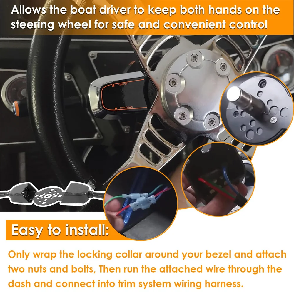 Fingertip Blinker Style Tilt Jack Plate Lever Control Switch Fit for Seastar Hydraulic, Replace Part Number PT1000-1P, PT1000-2P