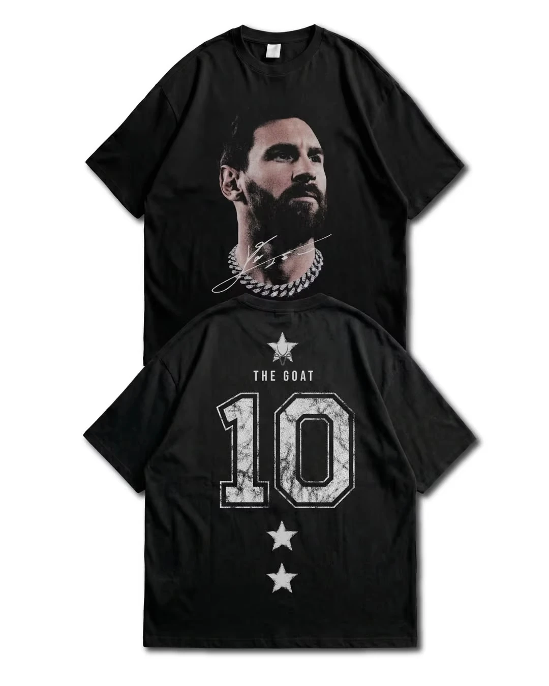 Messi 10 The Goat Signature Graphic Printed T-shirt Men Women Short Sleeve Cotton T-shirt Men's T-shirts 2026 New Men's Clothing
