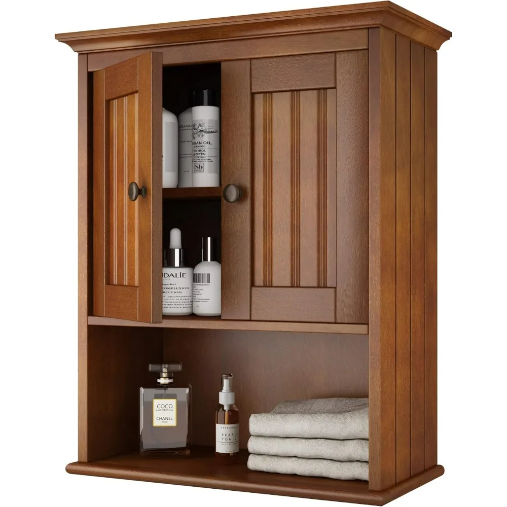 Bathroom Cabinet Storage with Doors and Adjustable Shelf, Rustic Cabinet Wall Mounted for Bathroom, Livingroom, Kitchen,Cupboard