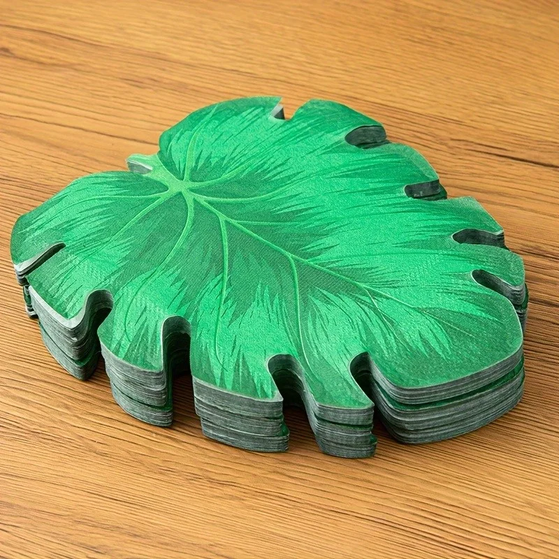 20 قطعة مناديل مطبوعة على شكل أوراق شجر استوائية، ديكور طاولة لحفلات عيد الميلاد، والمناسبات ذات طابع هاواي، وإعدادات طاولة الطعام