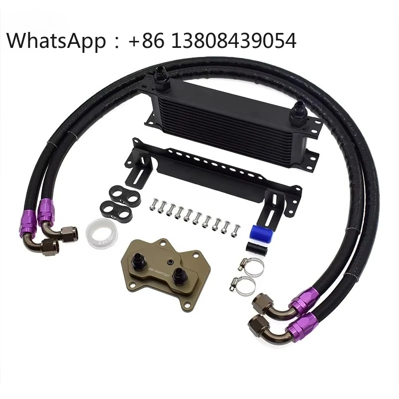 For Audi A3 A4 B7 TTS 1.8T 2.0T EA113 Oil Cooler Kit AN8 Aluminum Oil Cooling Radiator Hose Kit for Paper Filter Element