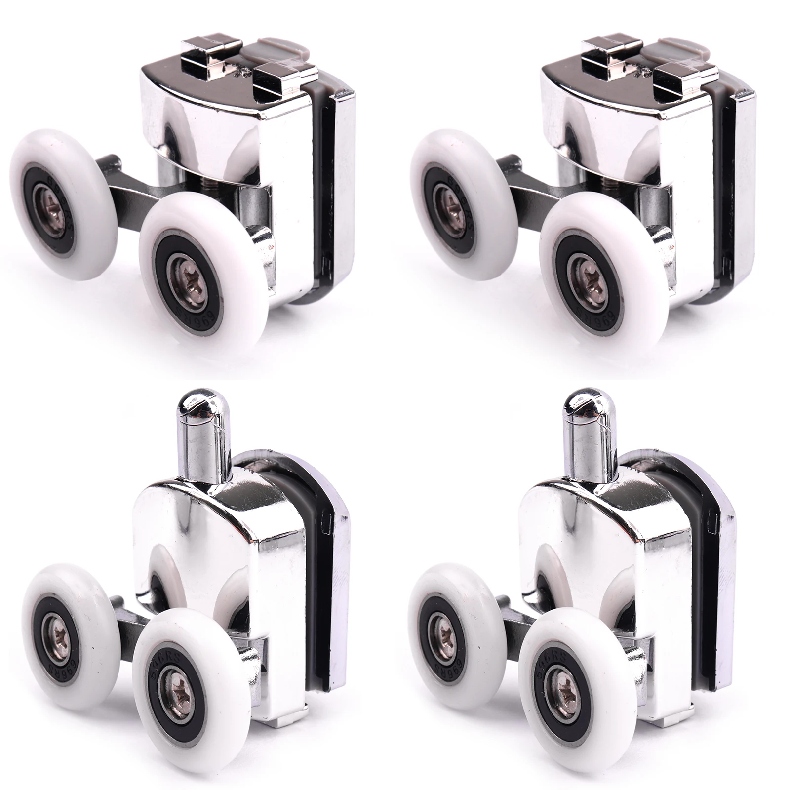 23mm/25mm Sliding Shower Door Rollers Zinc Alloy Double-Wheel Shower Door Roller Bearing Wheel Runners Replacement