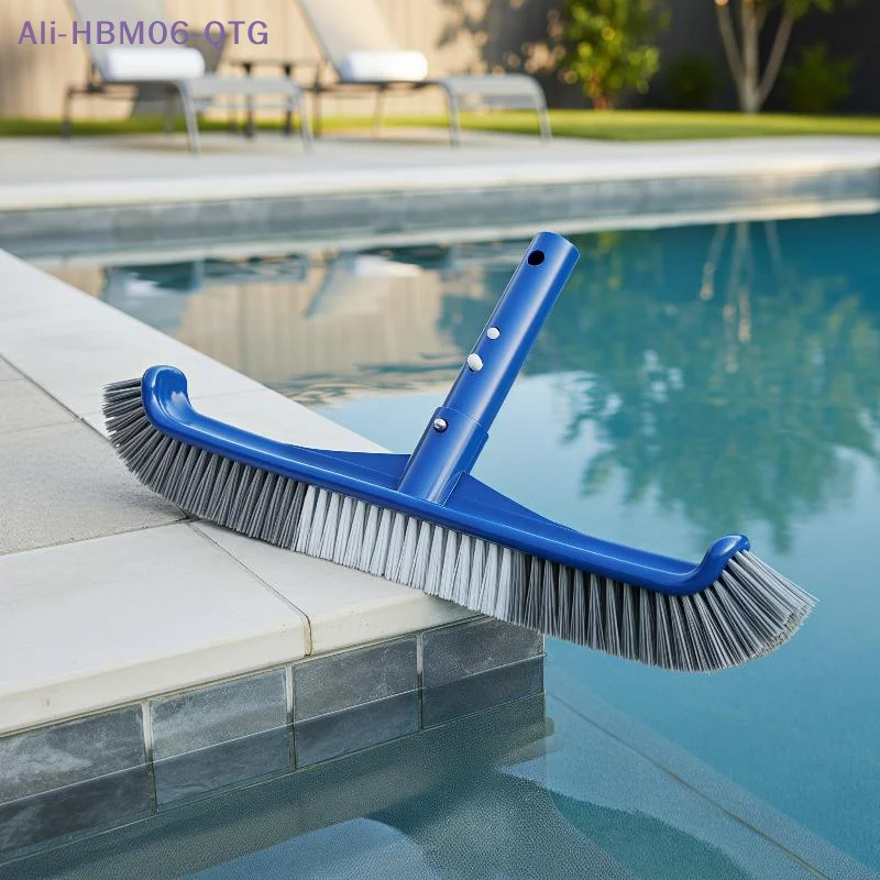 [New] Heavy Duty Swimming Pool Brush Head With Stiff Durable Bristles Curved Design For Cleaning Pool Walls Floors Tiles Steps