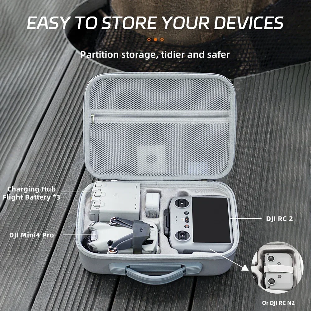 Shoulder Bag for DJI Mini 4 Pro Storage Case Drones Accessories Handbag Mini 4 Pro RC 2/RC-N2 Controler Hardshell Carrying Box