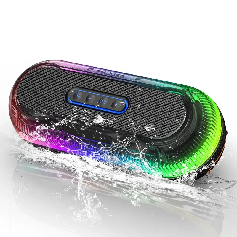 S100 Wireless Bluetooth Speaker RGB Transparent Audio 3D Surround Sound Subwoofer TWS Stereo Outdoor Waterproof Card Speakers