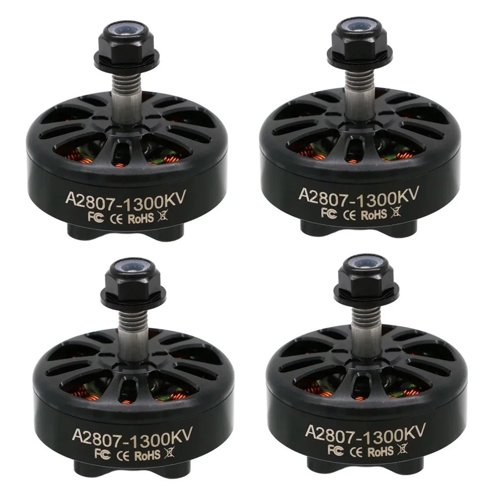 4 pçs motor rc sem escova a2807 1300kv motor sem escova para fpv freestyle 6 polegada 7 polegada de longo alcance lr7 drones peças diy acessórios