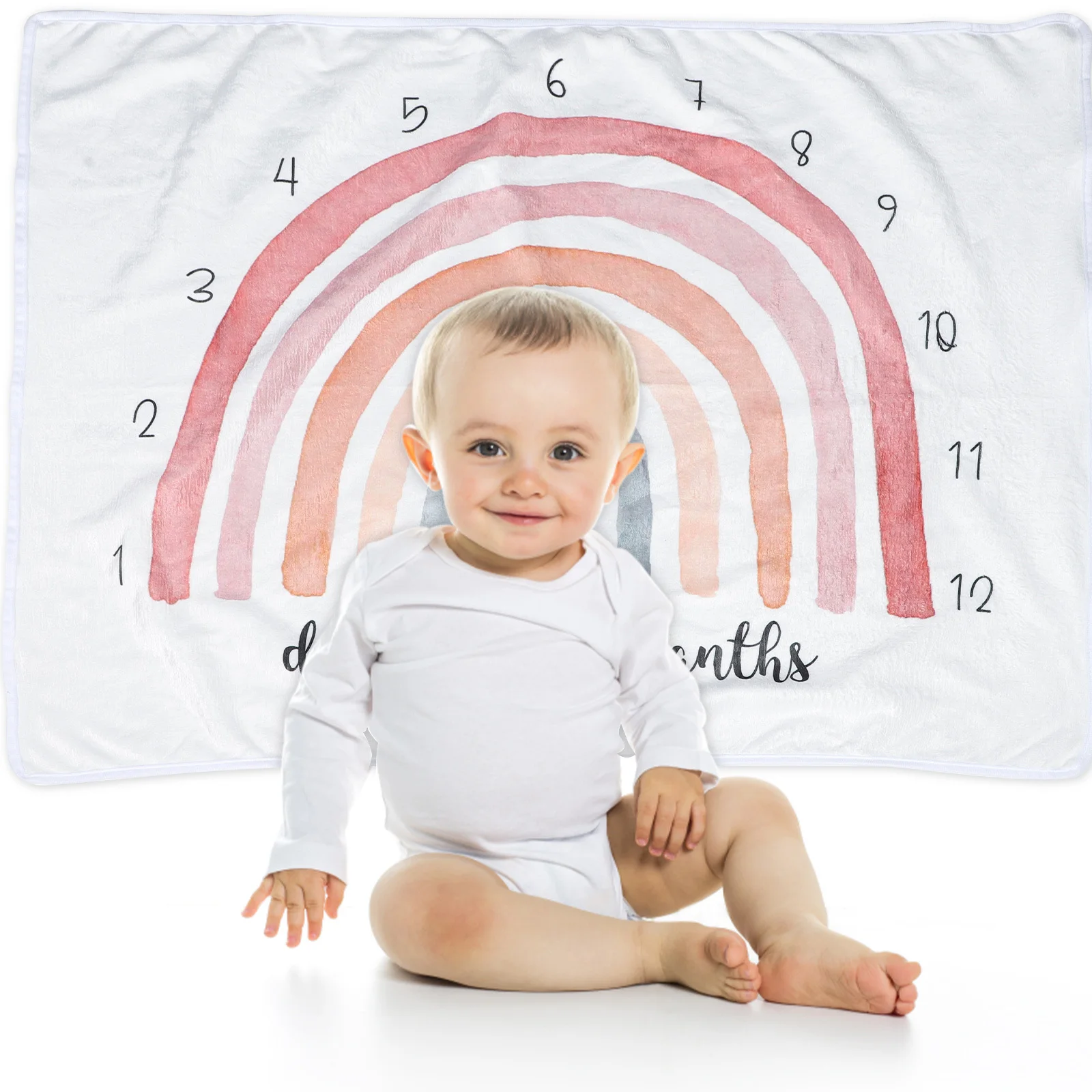 

Blanket Newborn Photography Baby Month Flannel Cartoon Monthly memory monthly baby