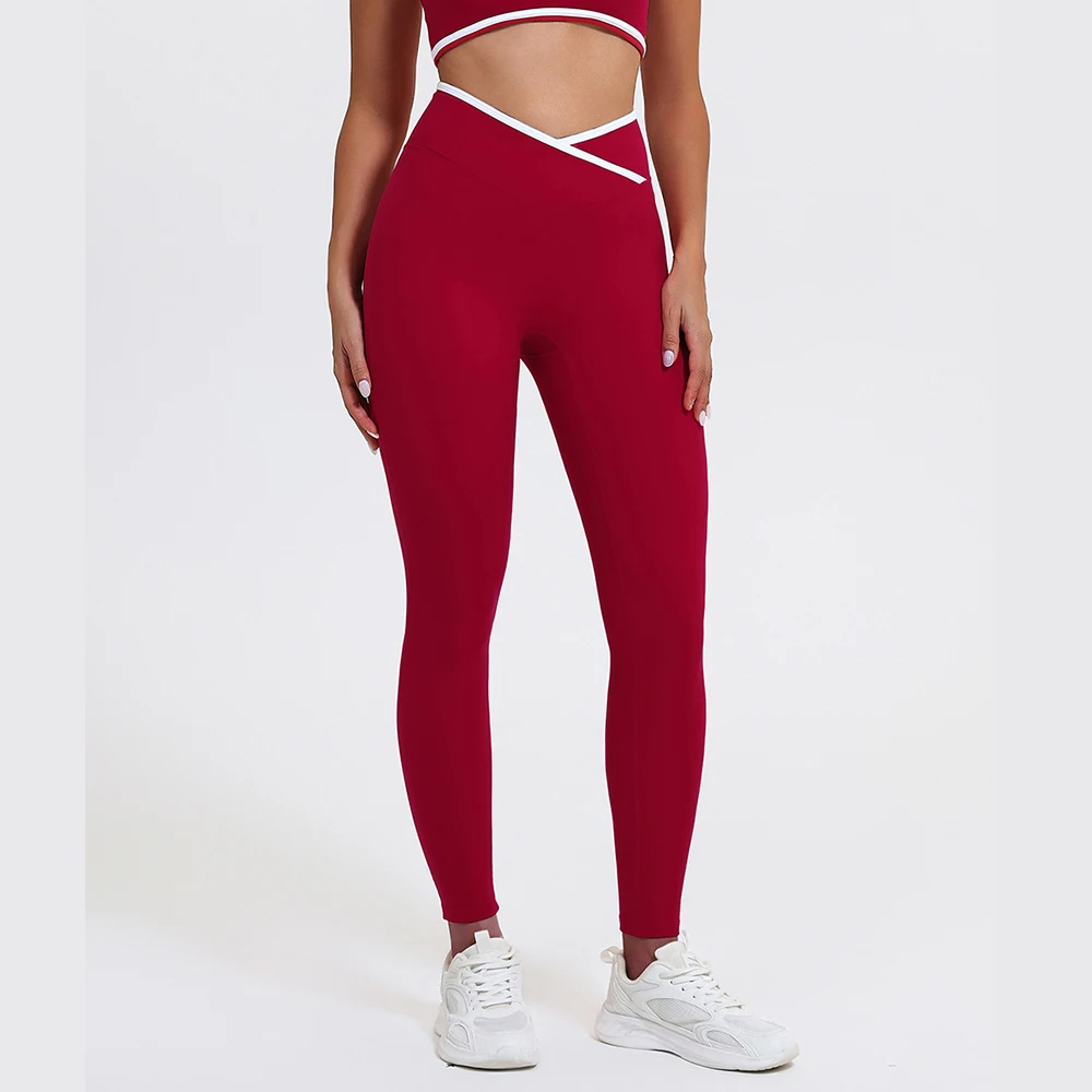 

V-Cross Fitness Yoga Pants Lifting Buttocks Cross Waist Yoga Legging Women Sport Leggings Gym Outdoor Acticewear Workout Tights