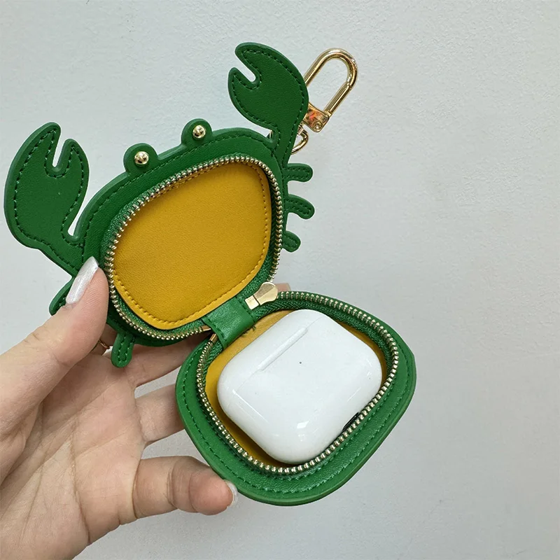 Crab Coin Purse Bag Charm Pendant,Mini Wallet Zipper Pouch for Earphone Storage,Backpack Handbag Hanging Decoration Accessories