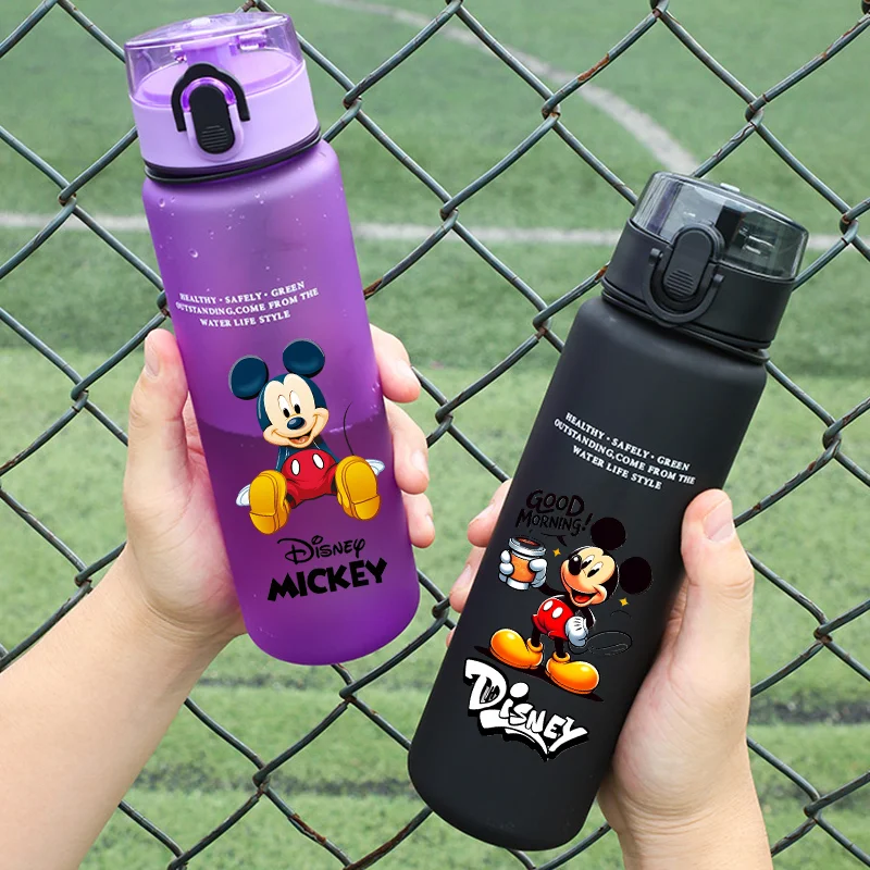 Gobelet à eau Mickey Minnie Mouse 650 ml, dessin animé, anime, gobelet à eau sport givré, gobelet à eau portable pour adultes, anti-chute, pour la salle de sport en plein air, cadeau pour enfant