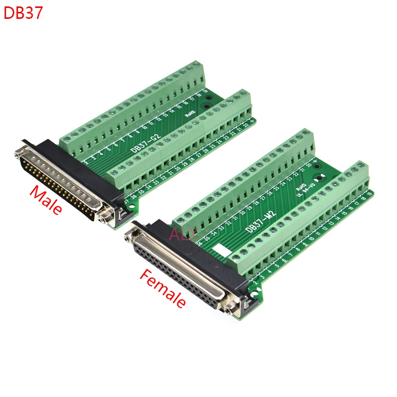 1 sztuk DB37 37PIN 2 wiersz męskie złącze żeńskie do terminalu adapter D-SUB konwerter 37 zacisk pinowy pokładzie moduł sygnałowy