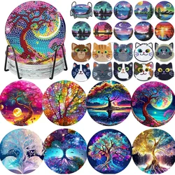 8pcs/10pcs Diamond Painting Coaster Set Mandala Coasters Diy Diamond Art Crafts Supplies For Beginners Dining Room Decor
