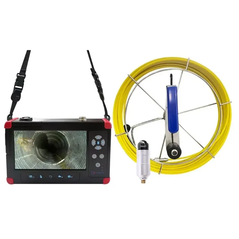 Sistema di telecamere con asta di spinta per boroscopio per ispezione video del tubo di scarico del condotto fognario per impianti idraulici industriali portatili
