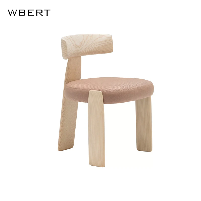 Modern Nordic Small Stylish Home Backrest for Children for Living Room Furniture  Solid Wood Dining Chair