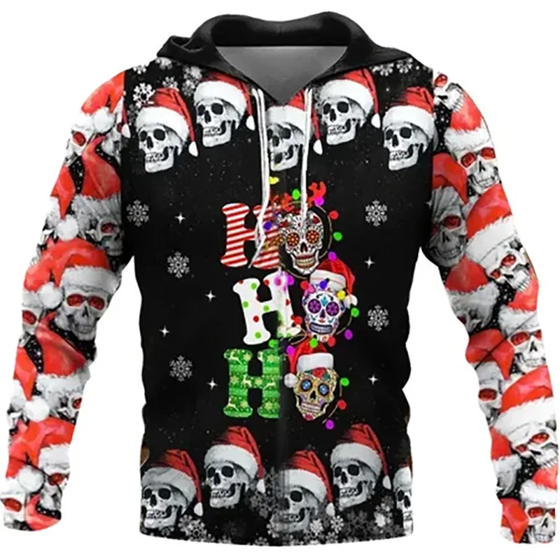 Christmas 3D Print Pullover Hooded Sweatshirts for Men Plus Size Streetwear Men's Clothing Loose Y2k Vintage Hoodies Sweatshirt