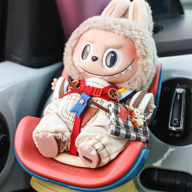 Labubu Customized Adaptation Safety Seat Car Model Ornaments Toys Trendy Play Surrounding Customized Air Outlet Bracket