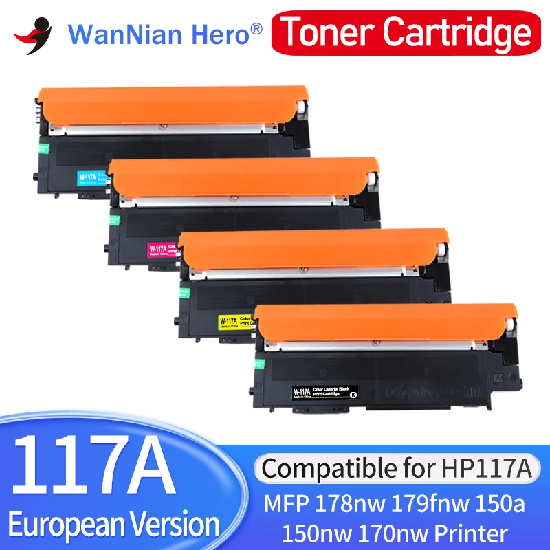 

1 шт./4 шт. 117A тонер-картридж, совместимый с hp117a 117a w2070a для принтера HP MFP 179fnw 178nw 150a 150nw 170nw с чипом