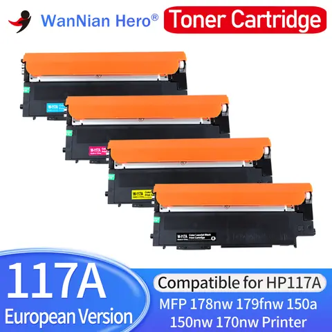 1pcs / 4pcs 117A Toner Cartridge compatible for hp117a 117a w2070a For HP MFP 179fnw 178nw 150a 150nw 170nw printer With chip