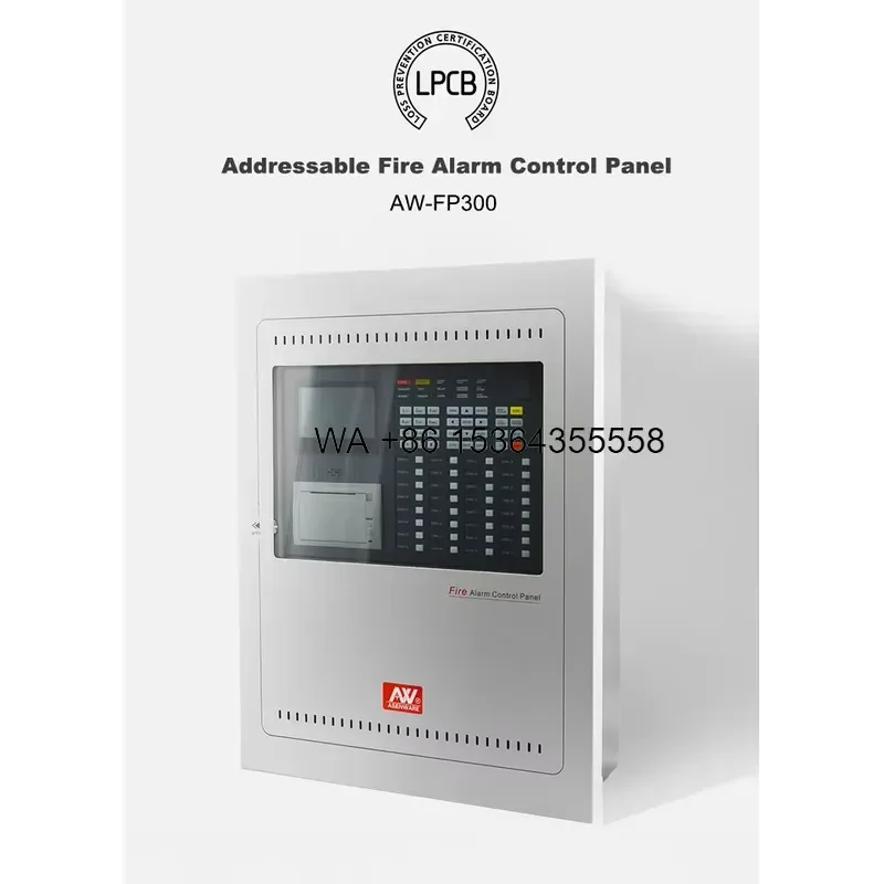 Wmwmnu for Asenware AW-FP300 Addressable Fire Alarm Control Panel 1 to 8 Loops with Printer LPCB Certificate 2 and 4 Wire