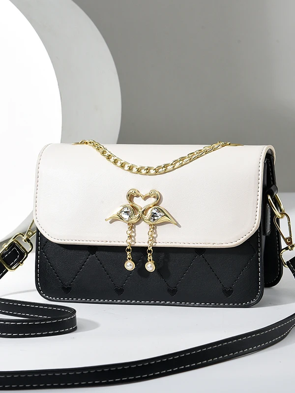 

Embroidered Crossbody Bag Women's Fashionable Three-layer Personality Small Square Bag Single Shoulder Stylish Floral Bag
