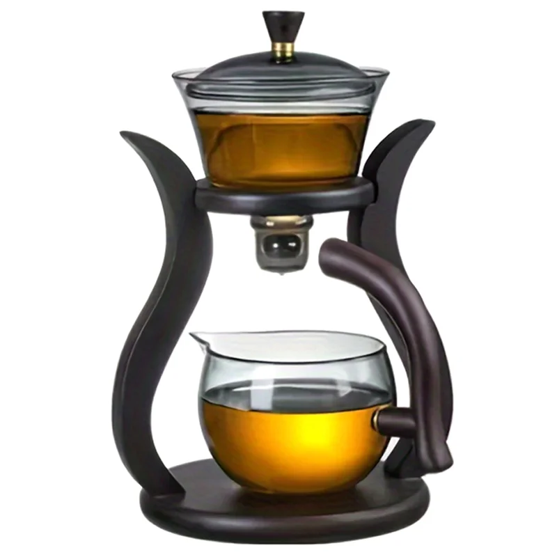 

ABFI Lazy Glass Tea Set Semi Automatic Drip With Infuser Glass Teapot Set Magnetic Switch Teapot Teacup Set Glassware