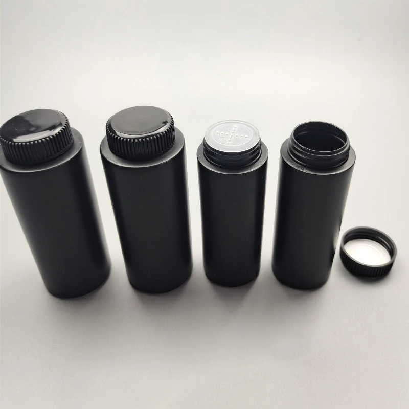 1PC 100ML/150ML Black Talcum Powder Bottle Refillable Cosmetic Powder Dispenser Plastic Powder Container Empty Pots Bottles