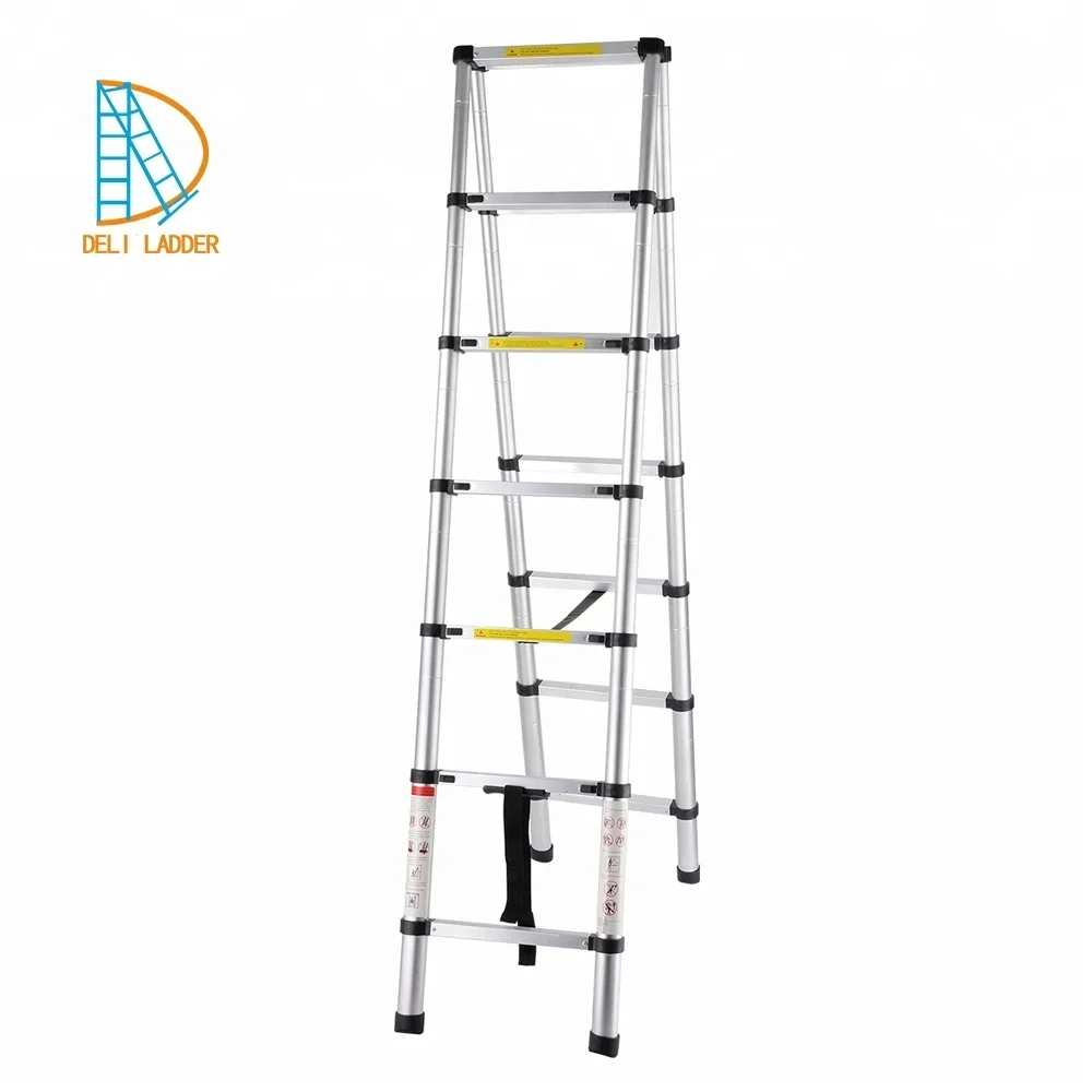 Deliladder Double Telescopic Folding Ladder 2.6m+2.6m EN131