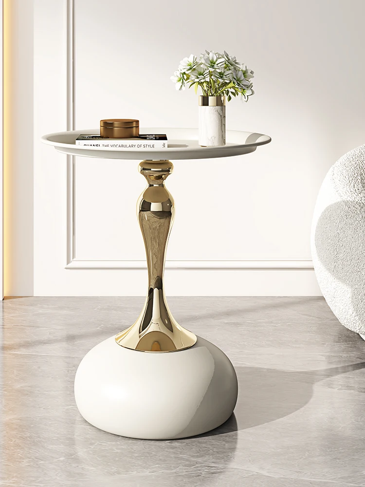 Movable Center Small Vintage Metal Simple Round Nordic Portable Luxury Modern Coffee Table Living