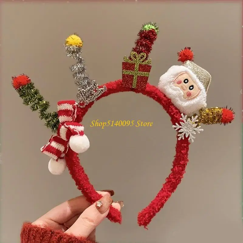 Dxae Christmas Rendeer Antler Bandband Cartoon Headpices Party Decoration For Festive Cosplay Costume Hair Accessory