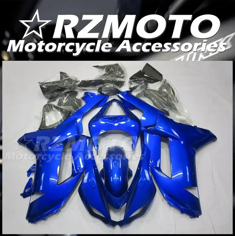 

4Gifts New ABS Full Fairings Kit Fit For KAWASAKI ZX-6R ZX6R 636 2007 2008 07 08 Bodywork Set Custom Blue Glossy