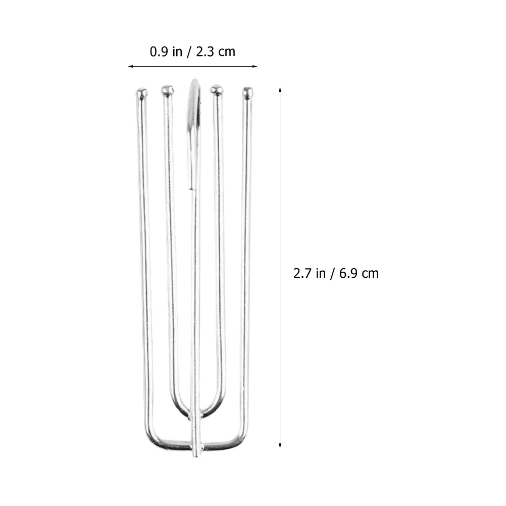 

30Pcs Stainless Steel Drapery Curtain Hooks 4-Prong Pleating Hanging Fasteners Heavy Duty for Residential Commercial Use