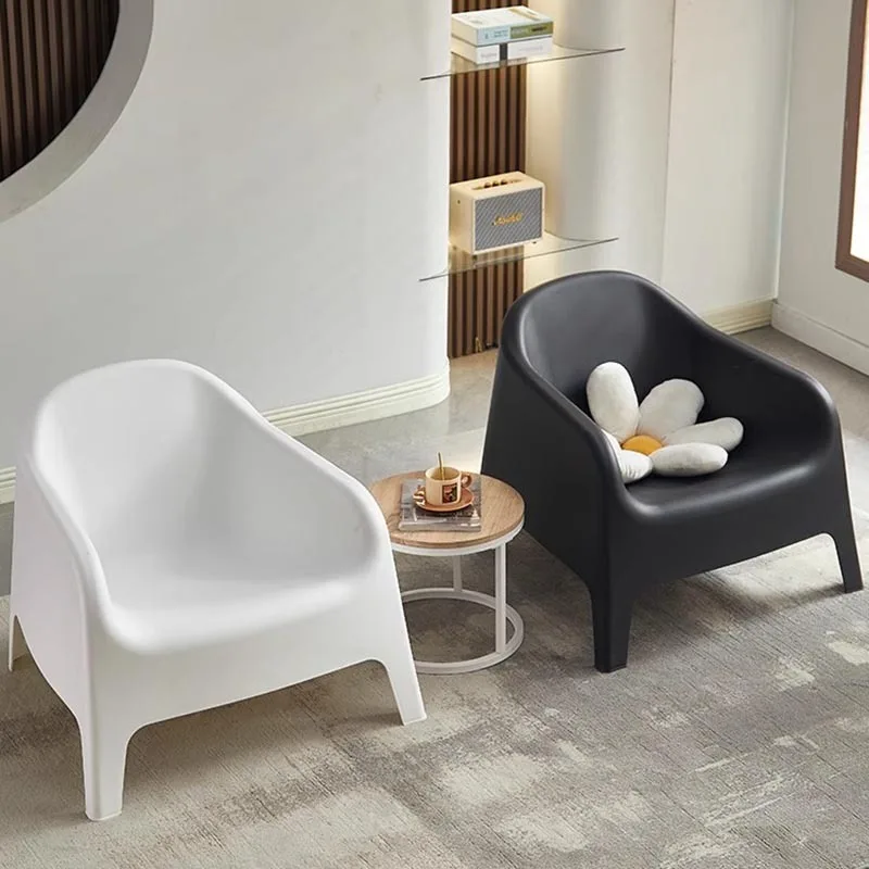 Plastic European Living Room Chairs Designer Vanity Single Relax Sitting Room Chairs Minimalist Apartment Sillones Furnitures