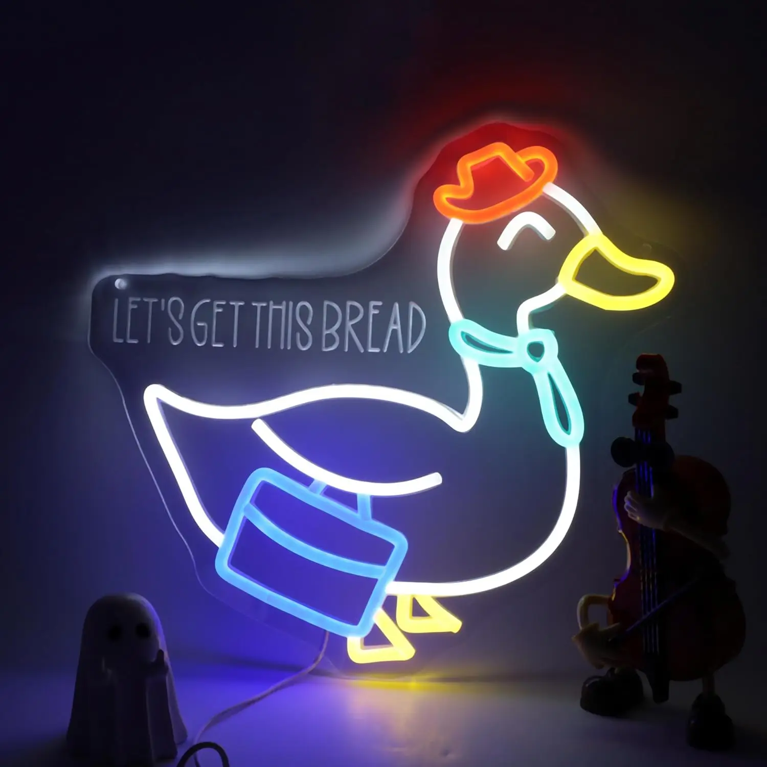

LED Let's Get This Bread Duck Neon Sign For Wall Decor Novelty Duck Neon Sign For Home Decoration Room Decor Gift For Duck Lover