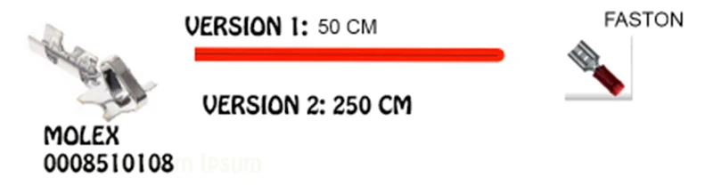 250CM 22AWG cable end Molex 0008510108 250 cm wire cable end faston female Female connector terminal auto wiring harness